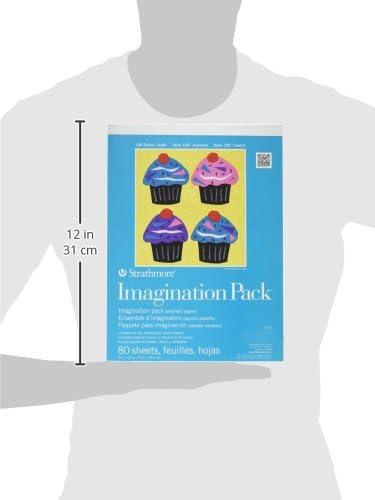 Strathmore 27-608 100 Series Youth Imagination Pack, 9″x12″ Tape Bound, 80 Sheets