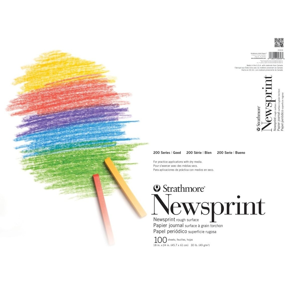 Strathmore (25-818 200 Series Newsprint Pad, 18″x24″, 100 Sheets