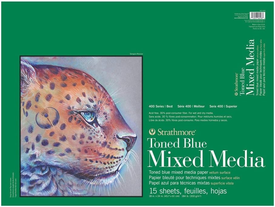 Strathmore Toned Mixed Media Paper Toned Grey 11″X14″-15 Sheets -62462311(Toned Blue)