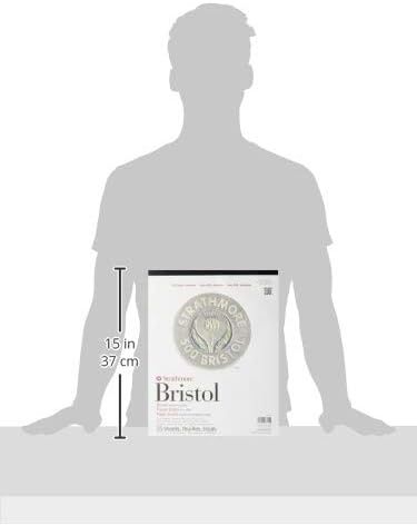 Strathmore (580-62 500 Series Bristol, 2-Ply Vellum Surface, 11″x14″, White, 15 Sheets