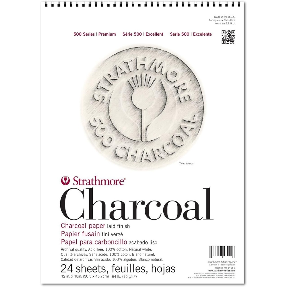 Strathmore (560-2 500 Series Charcoal Pad, 12″x18″, 24 Sheets