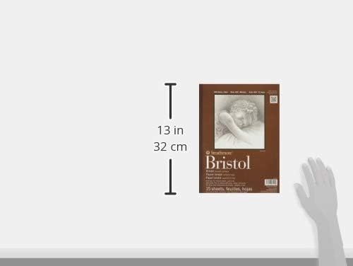 Strathmore 475-3, 400 Series Bristol, 2-Ply Vellum, 9″x12″ Tape Bound, 15 Sheets , White(Smooth  2 Ply)