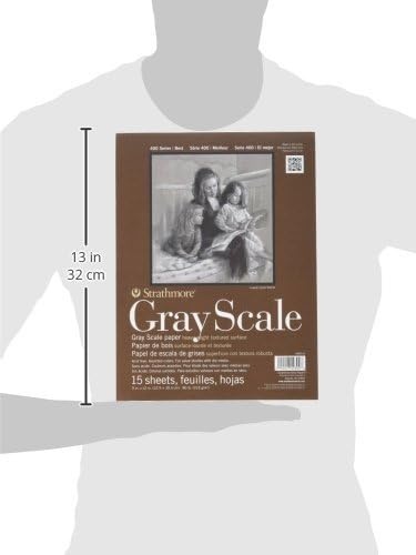 Strathmore Assorted Tints Gray Scale Paper Pad 9″X12″-15 Sheets -4400009(9×12)