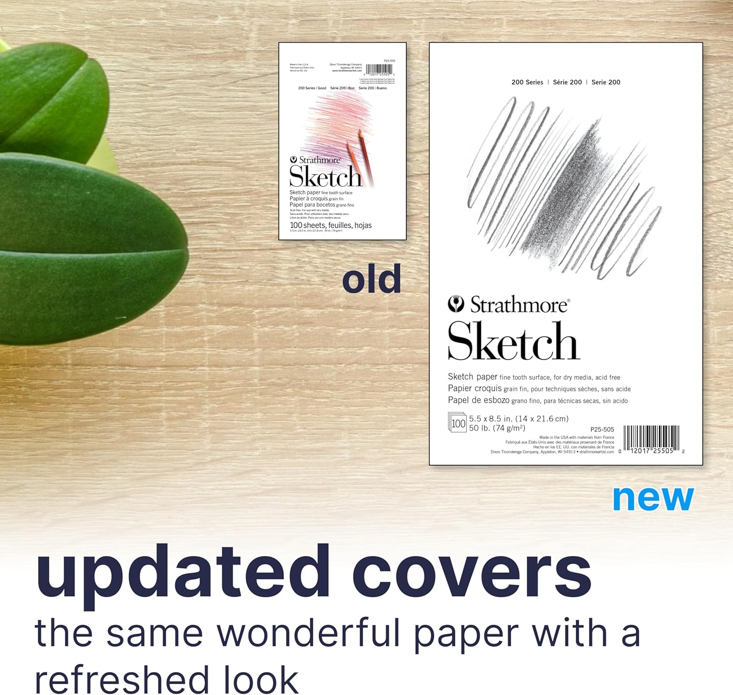 Strathmore 200 Series Tape Bound Sketch Pad, 50 lb. Sketch Paper, 5.5 X 8.5 inches, White, 100 Sheets (25-505)