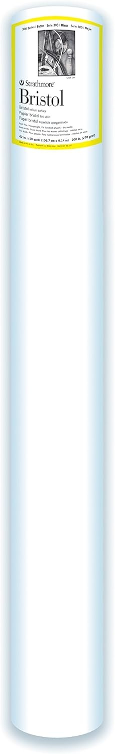 Strathmore 300 Series Bristol Paper Board, Smooth, 11×17 inches, 24 Sheets (100lb/270g) – Artist Paper for Adults and Students – Markers, Pen and Ink(Vellum)