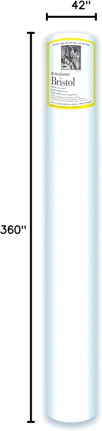 Strathmore 300 Series Bristol Paper Board, Smooth, 11×17 inches, 24 Sheets (100lb/270g) – Artist Paper for Adults and Students – Markers, Pen and Ink(Vellum)