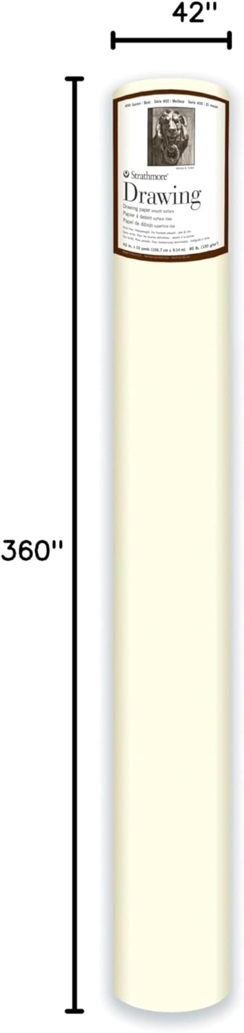 Strathmore 400-8 400 Series Drawing Pad, 18″x24″, Ivory/Cream, 24 Sheets, Medium(Smooth)