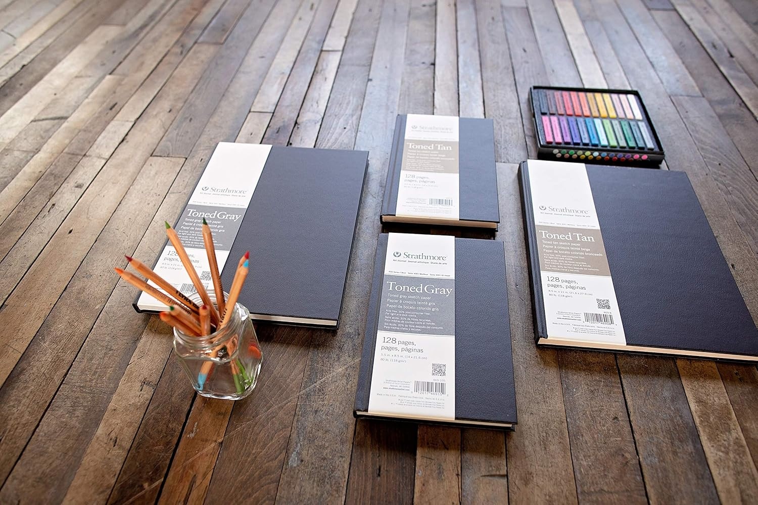 Strathmore 480-7 Softcover Art Journal, 7.75″ x 9.75″, White,160 Pages(Hardbound  Gray  Phase Out)