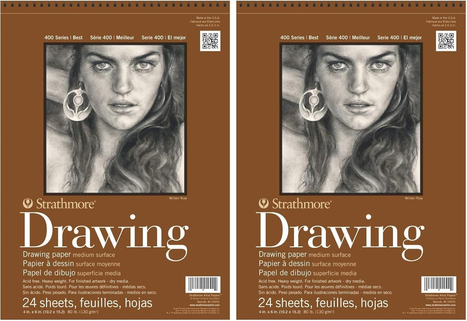 Strathmore 400-8 400 Series Drawing Pad, 18″x24″, Ivory/Cream, 24 Sheets, Medium(Medium)