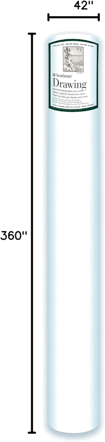 Strathmore 400-8 400 Series Drawing Pad, 18″x24″, Ivory/Cream, 24 Sheets, Medium(Recycled)