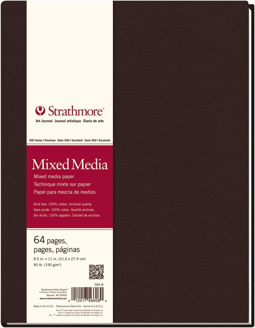 Strathmore 500 Series Softcover Mixed Media Journal, 90 lb. Paper, 5.5 X 8.5 inches, 64 Pages (567-5)(Hardbound  Phase Out)