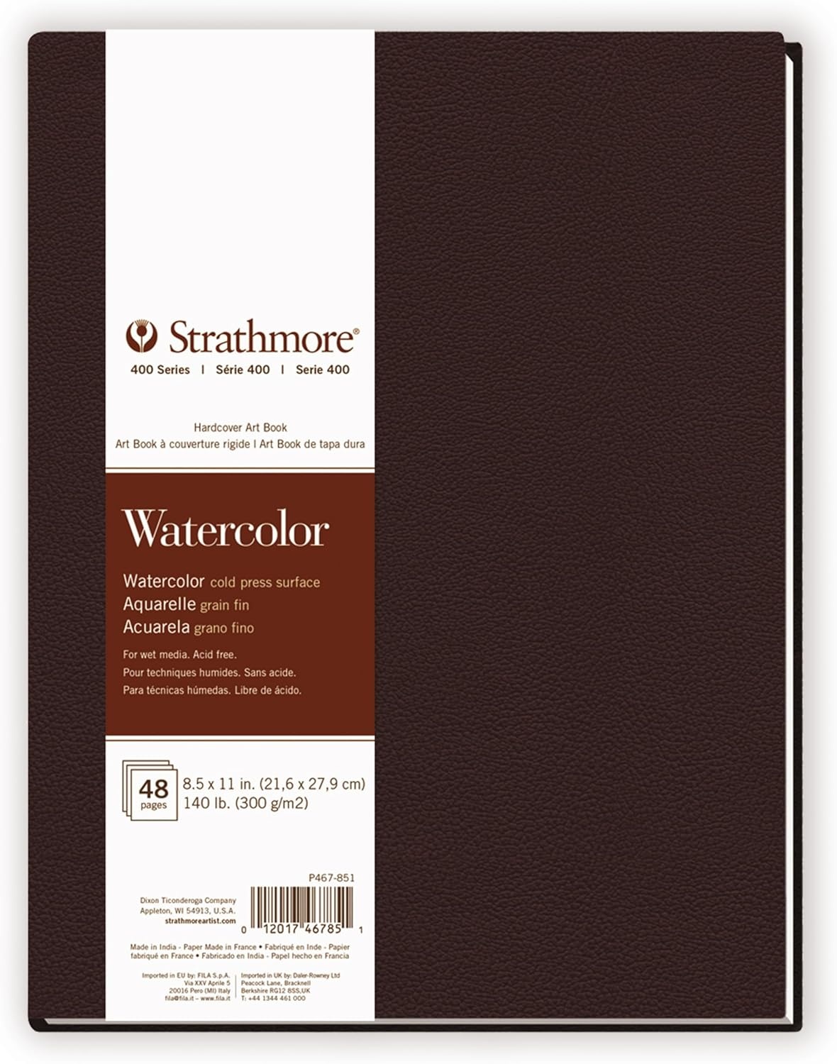 Strathmore 400 Series Softcover Watercolor Art Journal, 140 lb. Cold Press, 7.75 X 9.75 inches, White, 48 Pages (483-7)(Hardbound)