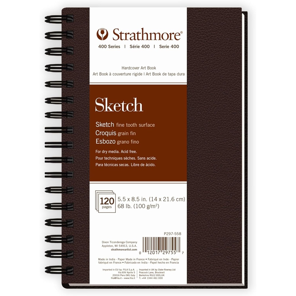 Strathmore 480-7 Softcover Art Journal, 7.75″ x 9.75″, White,160 Pages(Side Wire)