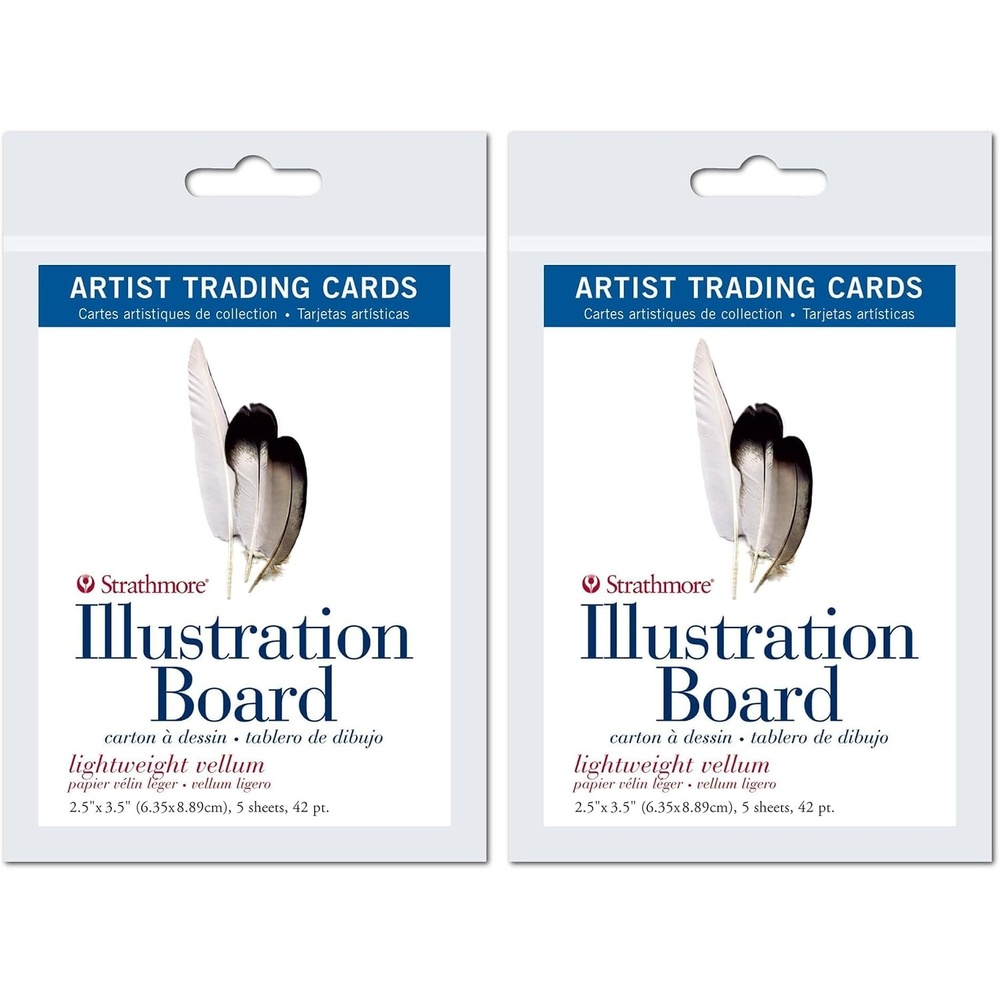 Strathmore Artist Trading Cards 2.5″X3.5″ 5/Pkg-Illustration Board Vellum -62105907, White(5 Count (Pack of 2))