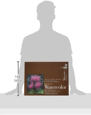 Strathmore 400 Series Watercolor Block, Cold Press, 9″x12″ Bound (4 Sides), 15 Sheets/Block, White(13 x 17 inches)