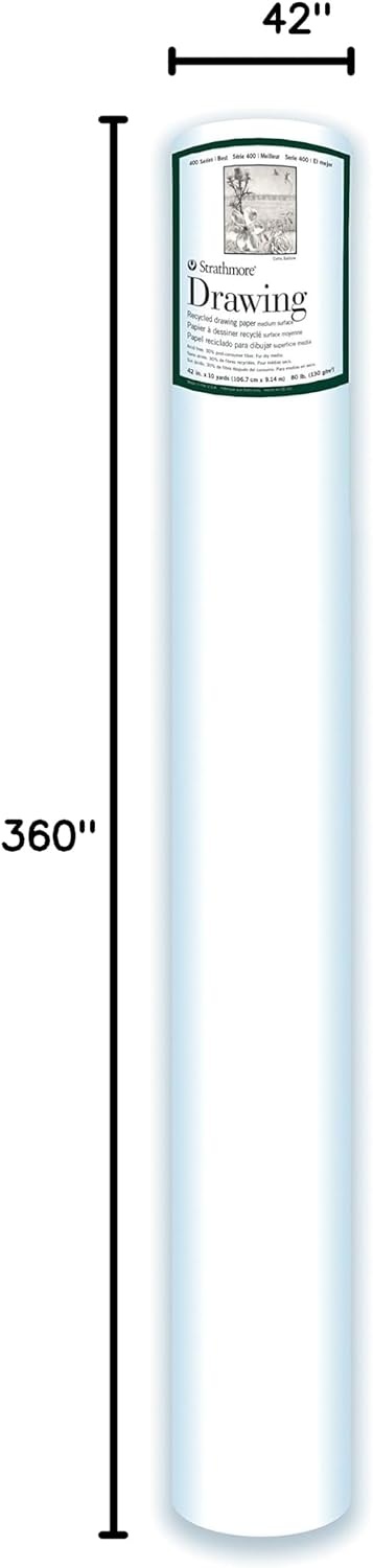 Strathmore Medium Drawing Spiral Paper Pad 6″X8″-24 Sheets -62400200(Recycled)