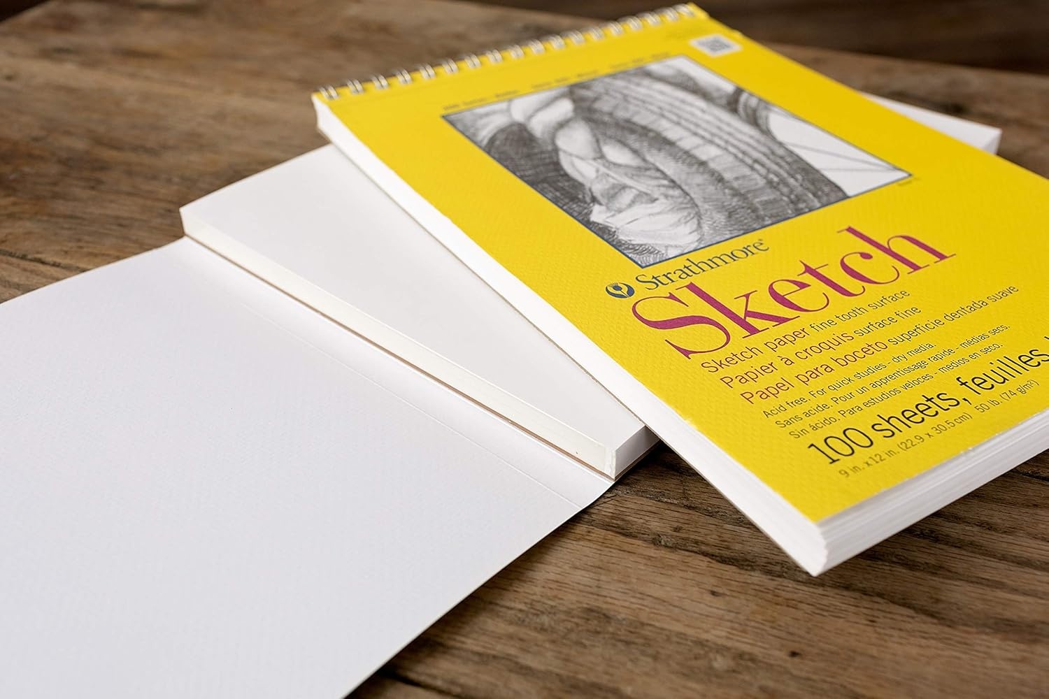 Strathmore 300 Series Bristol Paper Pad, Smooth, Tape Bound, 11×14 inches, 20 Sheets (100lb/270g) & 300 Series Sketch Pad, 5.5×8.5 inch, 100 Sheets, Side Wire – Artist Sketchbook