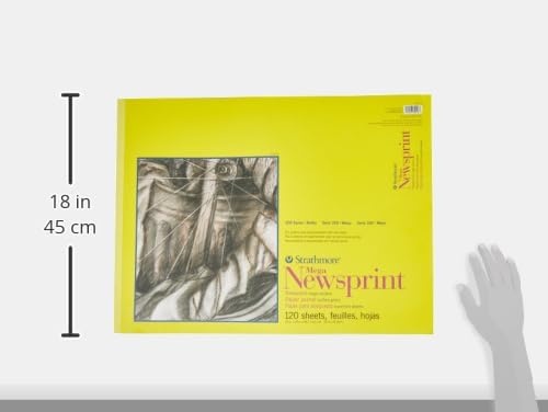 Strathmore 300 Series Tape Bound Newsprint Pad, 32 lb. Smooth Paper, 18 X 24 inches, 50 Sheets (307-18)(White)