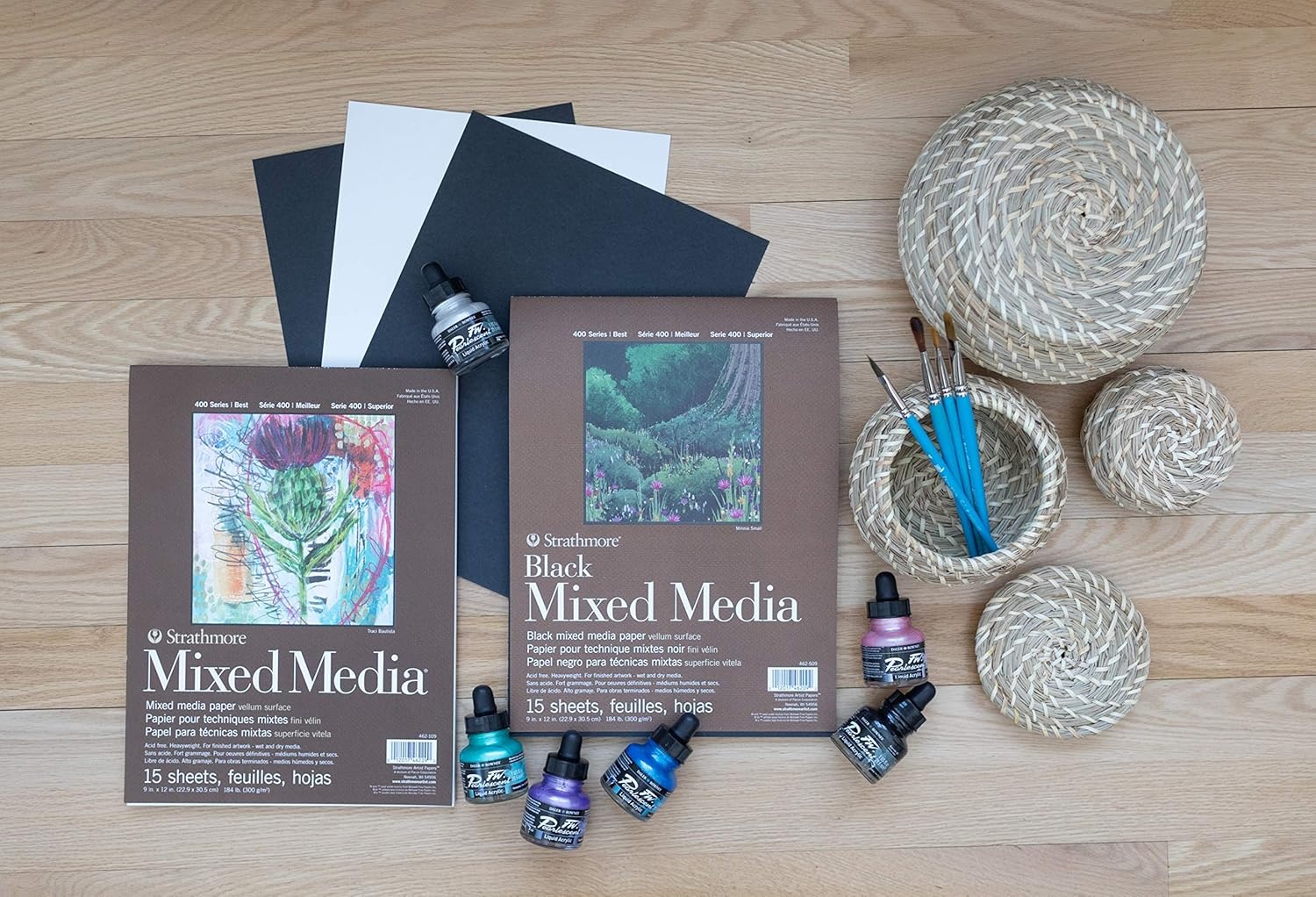 Strathmore Toned Mixed Media Paper Toned Grey 11″X14″-15 Sheets -62462311(White)