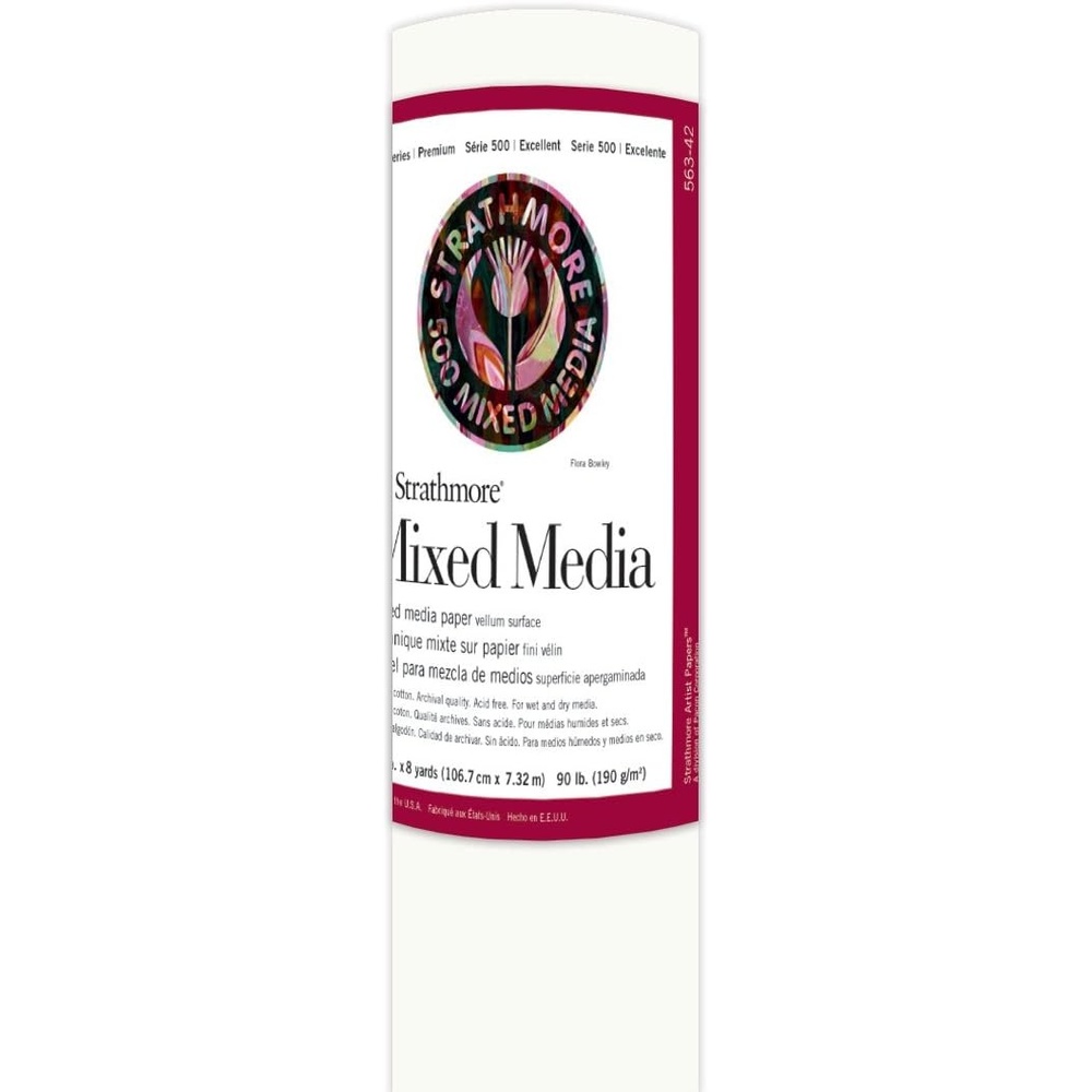 Strathmore (564-8 500 Series Mixed Media Board, Vellum, 8″x10″, 6 Sheets , White(42 x 288 inches)