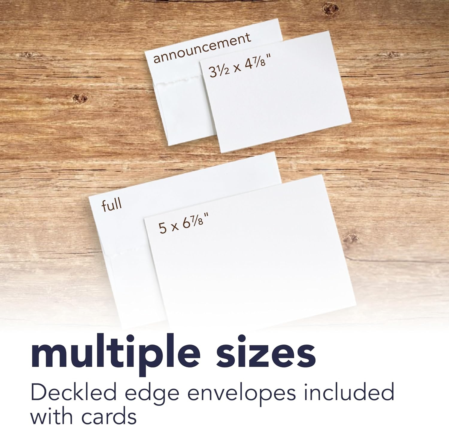 Strathmore Creative Cards with Envelopes, 80 lb. Smooth Surface, 5 X 6.875 inches, Ivory/Deckle, Package of 100 (105-630)(5×6.875)