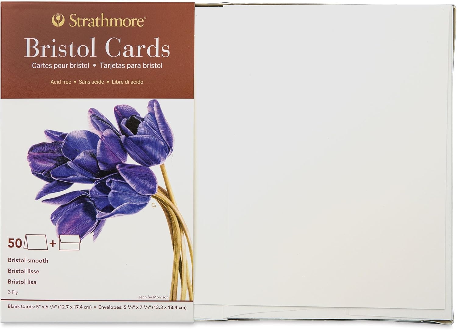 Strathmore 400 Series Cards, Bristol, 5×6.875 inches, 6 Pack, Envelopes Included – Blank Greeting Cards for Weddings, Events, Birthdays(5×6.875)