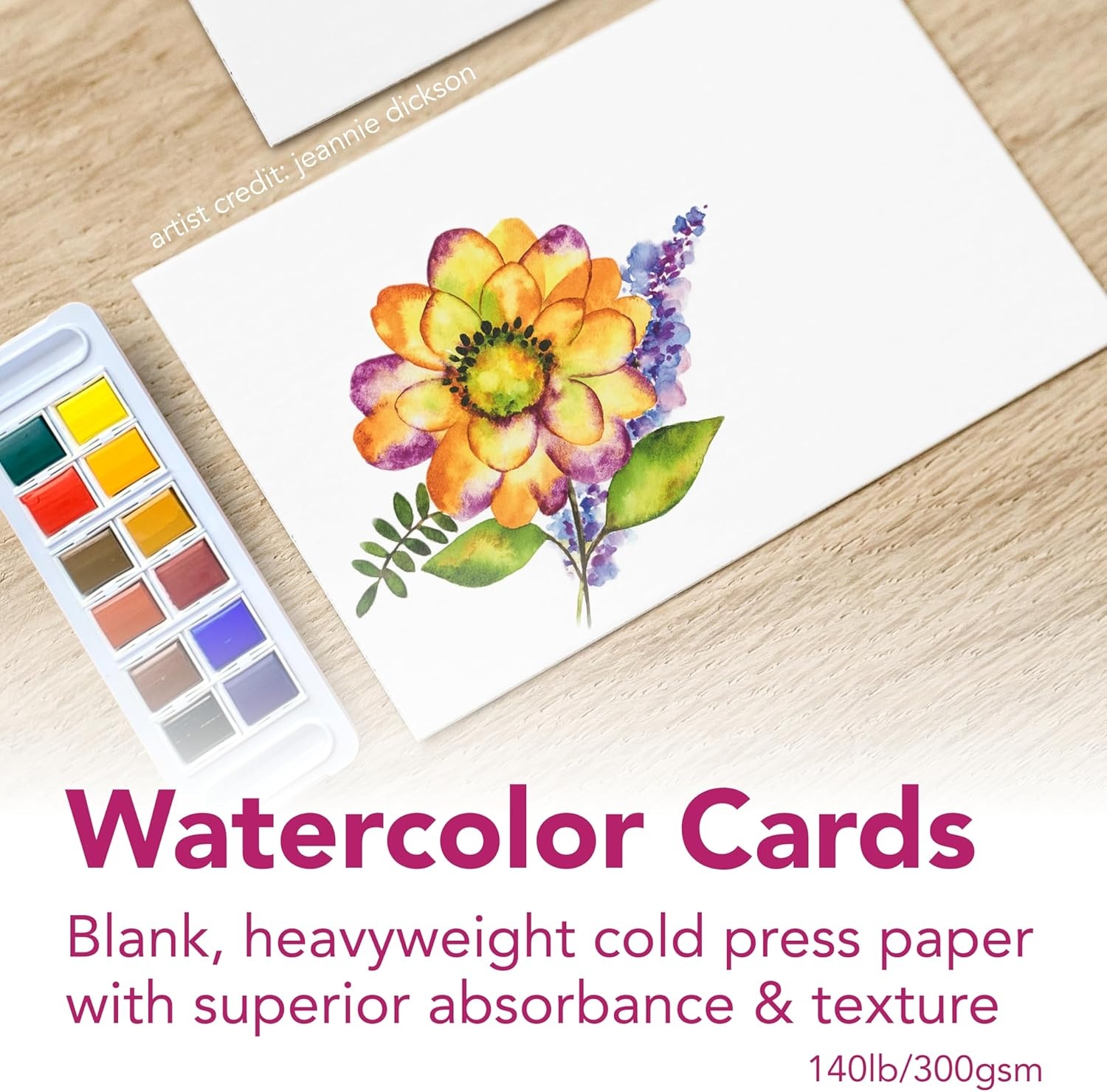 Strathmore 300 Series Watercolor Cards, 5×6.875 inches, 6 Cards & Envelopes – Custom Greeting Cards for Weddings, Events, Birthdays, Holidays(5×6.875″)