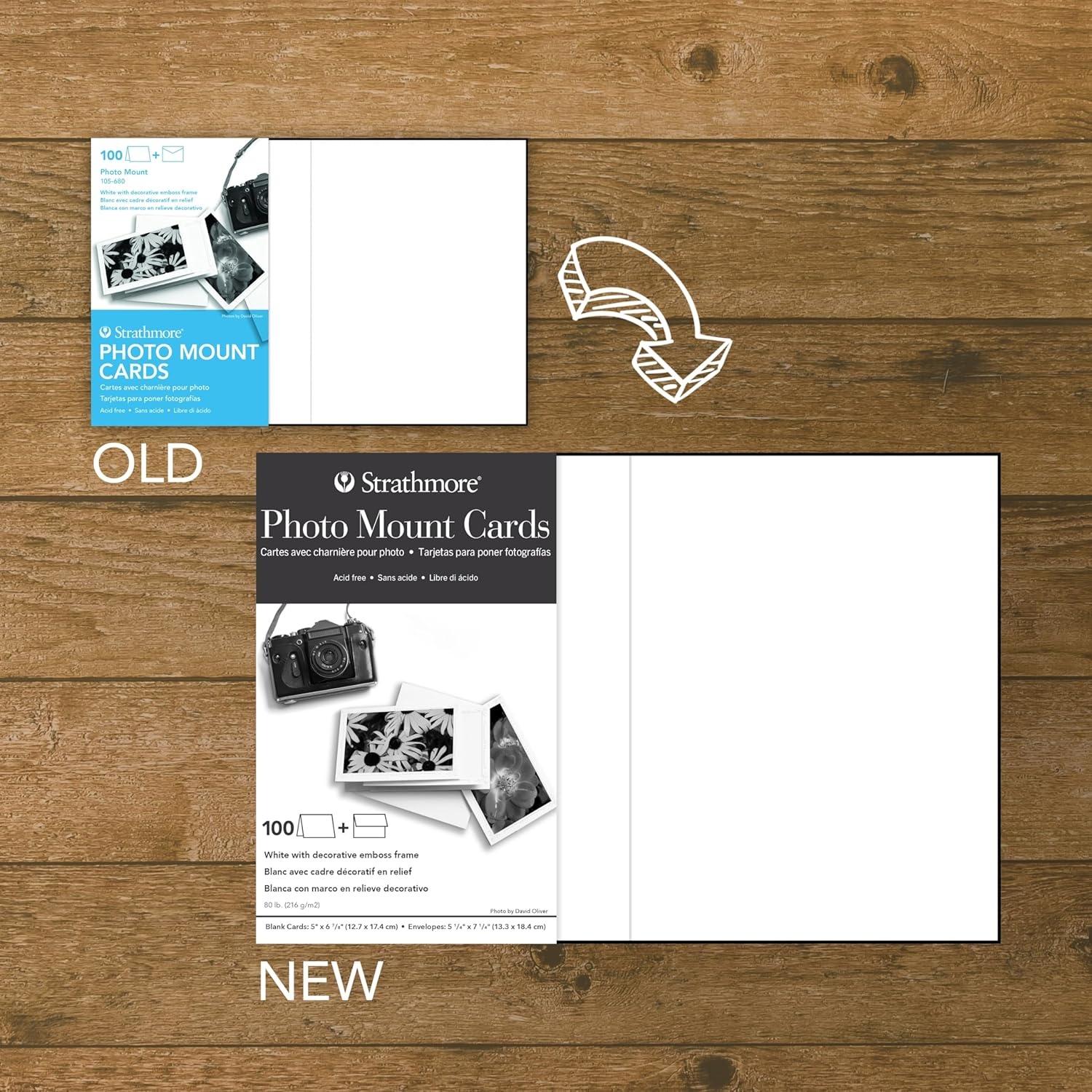 Strathmore Photo Mount Cards, White with Decorative Border, 5×6.875 inches, 100 Pack, Envelopes Included – Custom Greeting Cards for Weddings, Events, Birthdays(5×6.875 (Pack of 4))