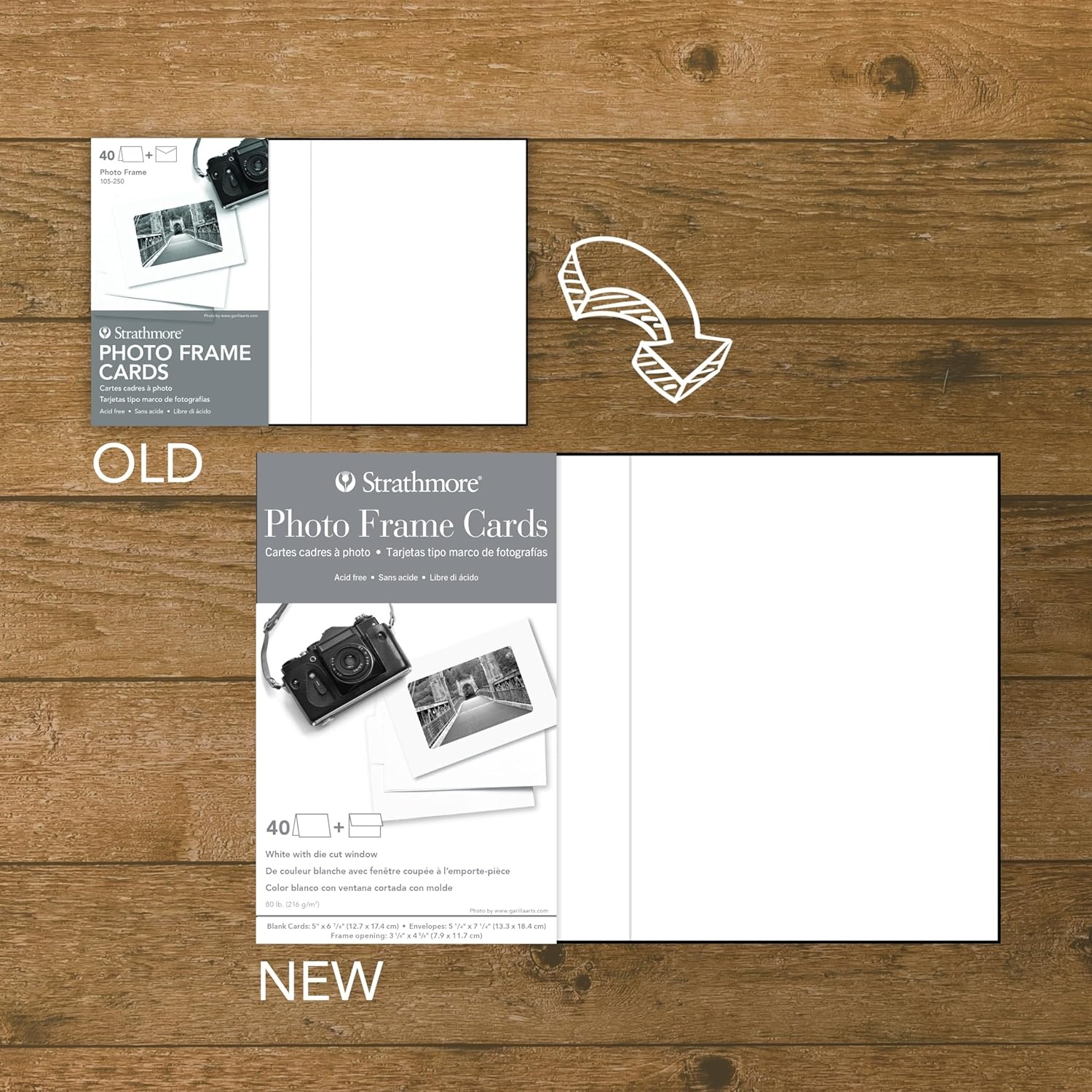 Strathmore Photo Frame Cards, White, 5×6.875 inches, 40 Pack, Envelopes Included – Custom Greeting Cards for Weddings, Events, Birthdays(5×6.875 (Pack of 4))