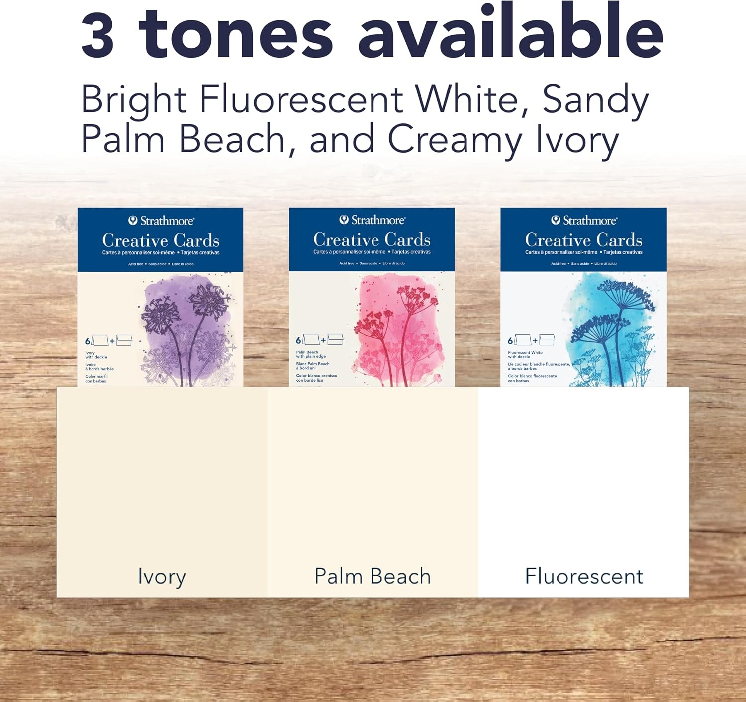 Strathmore Creative Cards with Envelopes, 80 lb. Smooth Surface, 5 X 6.875 inches, Palm Beach White/Plain Edge, Package of 50 (105-220)(5×6.875)
