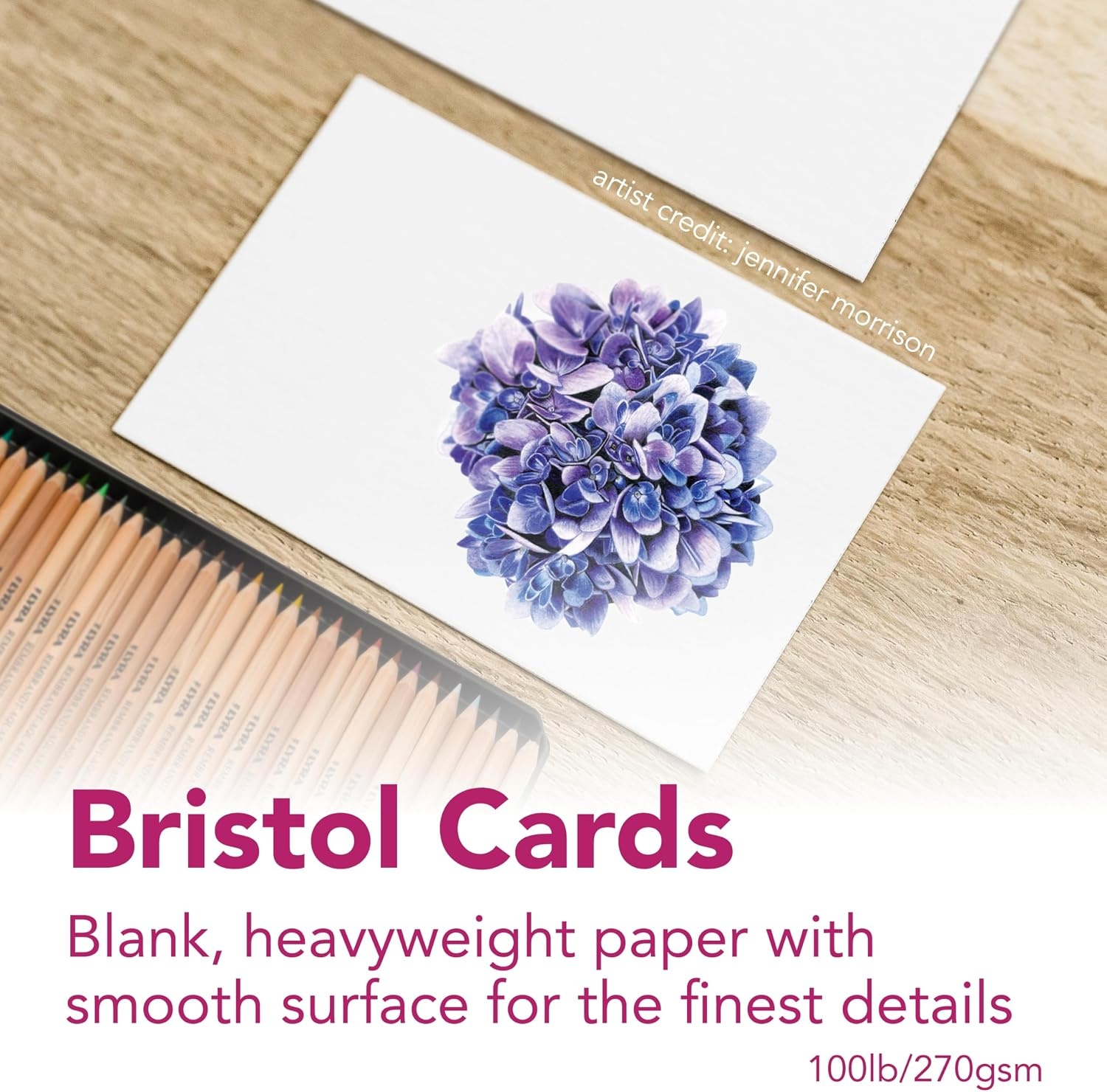 Strathmore 300 Series Bristol Cards, Smooth, 5×6.875 inches, 6 Cards & Envelopes – Custom Greeting Cards for Weddings, Events, Birthdays, Holidays(5×6.875″)