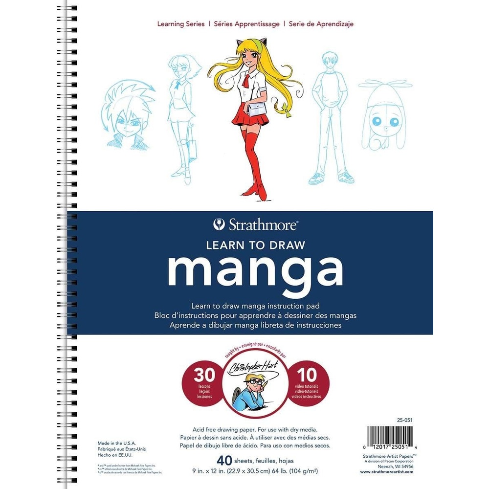 Strathmore Learning Series Hand Lettering Paper, Wirebound Pad, 9×12 inches, 28 Sheets (100lb/270g) – Artist Paper for Adults and Students – Markers, Ink, Pen(Drawing  Manga)