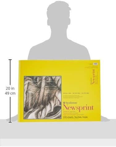 Strathmore 300 Series Tape Bound Newsprint Pad, 32 lb. Smooth Paper, 18 X 24 inches, 50 Sheets (307-18)(Beige)