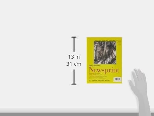 Strathmore 300 Series Tape Bound Newsprint Pad, 32 lb. Smooth Paper, 18 X 24 inches, 50 Sheets (307-18)(Natural Tone)