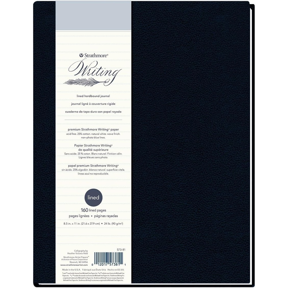 Strathmore 500 Series Hardbound Art Writing Journal, 8.5″x11″ Lined, 80 Sheets(8.5″x11″ Lined)
