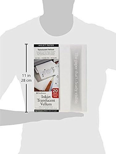 Strathmore Inkjet Translusent Vellum, 30 lb. Nautral Vellum, 8.5 X 11 inches, 20 Sheets (59-803)(8.5″ x 11″)