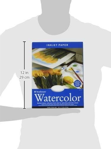 Strathmore Inkjet Watercolor Paper, 8.5×11 inches, 8 Sheets (115lb/245g) – Artist Paper for Adults and Students – Watercolors, Mixed Media, Markers and Art Journaling(8.5″x11″ (Pack of 12))